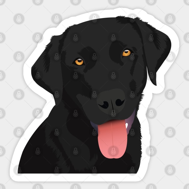 Adorable Black Lab Sticker by KCPetPortraits